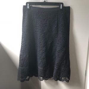 Flared lace skirt